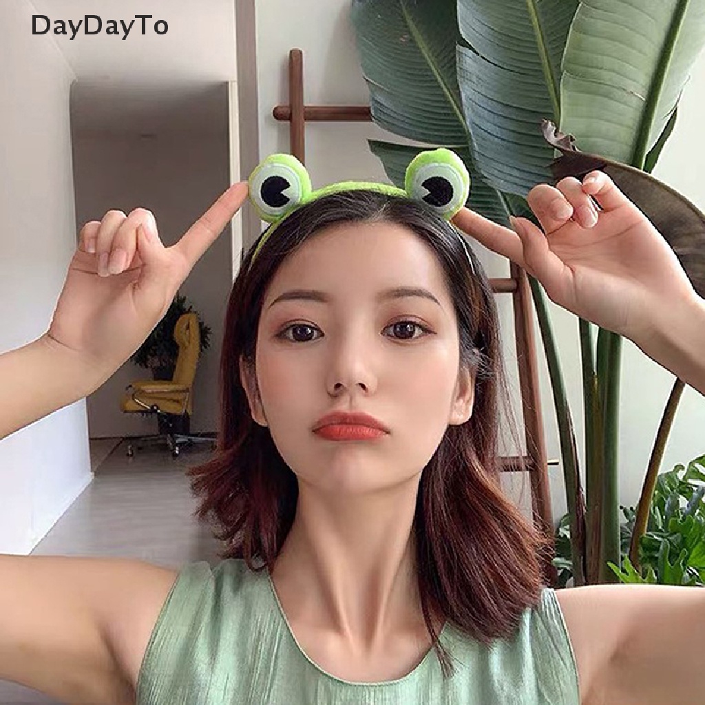 1 Băng Đô Trang Điểm Co Giãn Bản Rộng Hình Ếch Vui Nhộn Dễ Thương