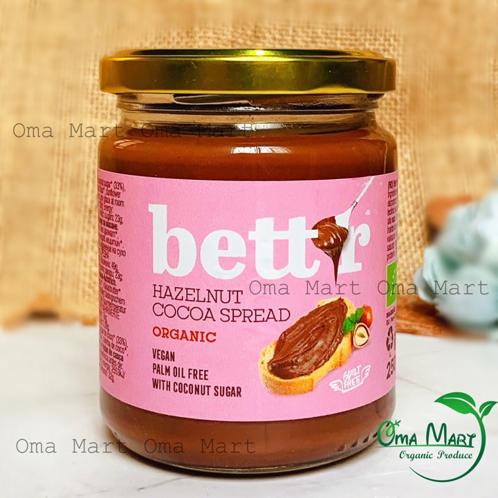 Bơ hạt phỉ cacao hữu cơ Bett'r 250g