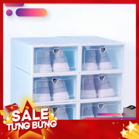 Hộp Đựng Giày Nắp Nhựa Trong Suốt Size 33x23x13,5cm Màu Sắc Đa Dạng