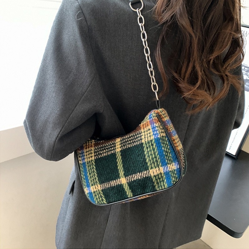 Túi tote Đeo Vai / Đeo Cánh Tay Cỡ Lớn Họa Tiết Kẻ Sọc Chất Liệu canvas Thời Trang Thu Đông NB00357