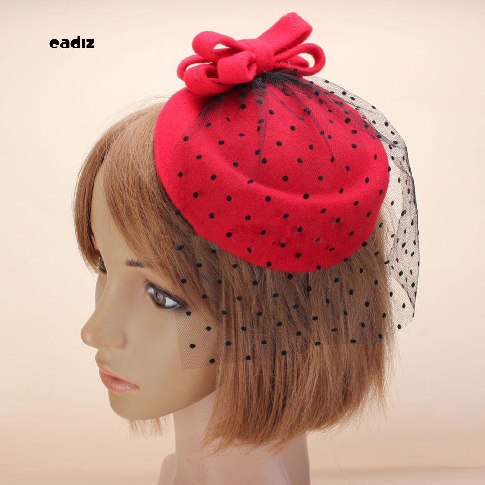 Kẹp tóc hình nón phối ren đính nơ phong cách thanh lịch dành cho nữ