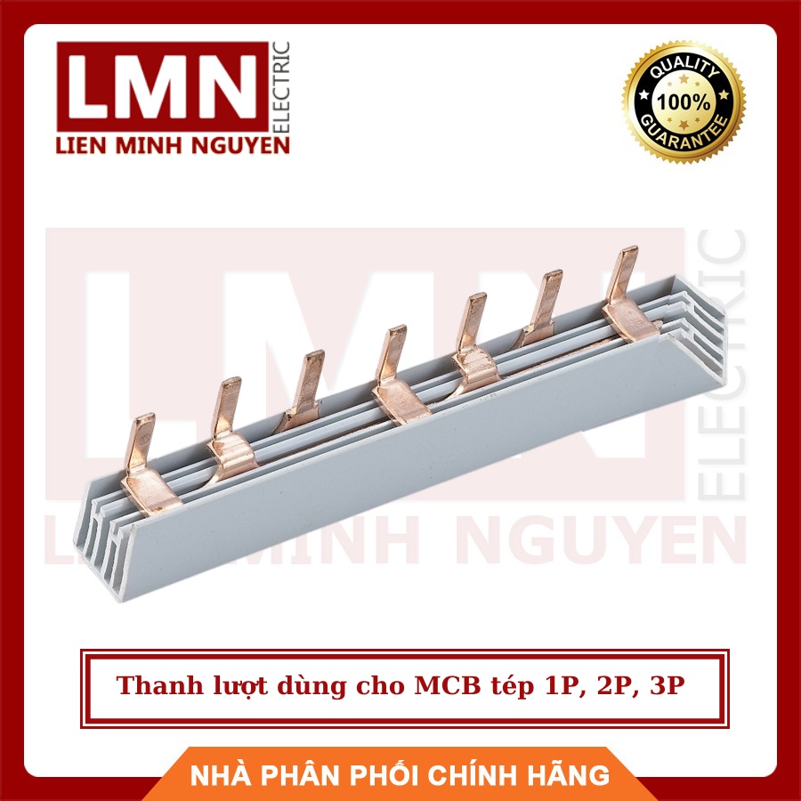 Thanh lượt dùng cho MCB tép 1 pha, 2 pha, 3 pha hiệu Kentech, cây dài 1 mét loại đồng đỏ