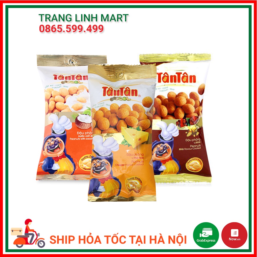 Đậu phộng nước cốt dừa Tân Tân gói 30g/ Đậu phộng vị BBQ Tân Tân gói 36g/ Đậu phộng vị phô mai Tân Tân gói 36g