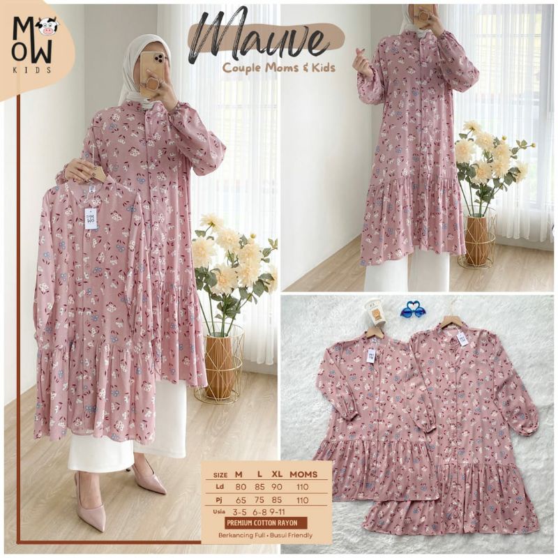 Mowmo Maive Đầm MIDI COTTON RAYON / MIDI Cặp Đôi Cho Mẹ Và Bé (M L XL) Cao Cấp