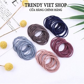 [Hot Sales] Set 100 chiếc Dây Chun buộc tóc kiểu Hàn Quốc, nhiều màu xịn sò