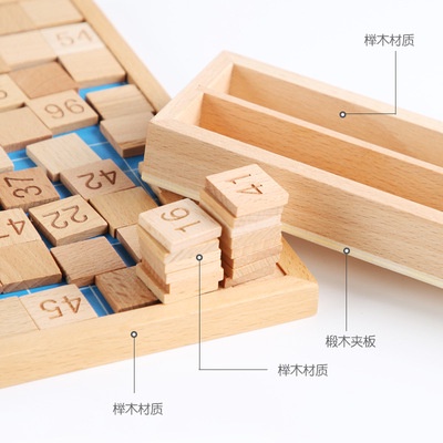 Bảng Gỗ Số Tập Đếm Từ 1 Đến 100 Giáo Cụ Montessori Đồ Chơi Trẻ Em Mẫu Giáo