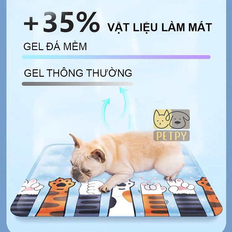 Thảm mát mùa hè cho thú cưng, đệm gel lạnh giúp chó mèo không bị sock nhiệt