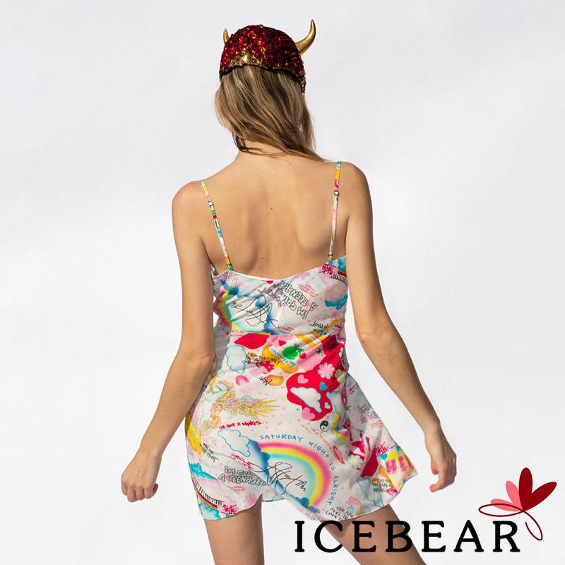 Đầm Sát Nách Hở Lưng Hoạ Tiết Graffiti Cho Phái Nữ