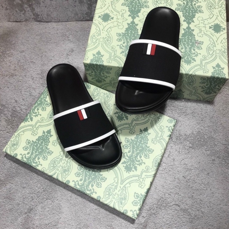 Dép nam đẹp Thom Browne CAO CẤP vân chìm siêu nét, Dép nam quai ngang thời trang trẻ xỏ ngón thể thao cá tính D14