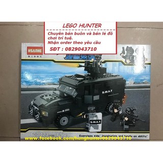 Army SWAT bộ đồ chơi lắp ráp Xe đặc chủng của cảnh sát đặc nhiệm Hsanhe 6509