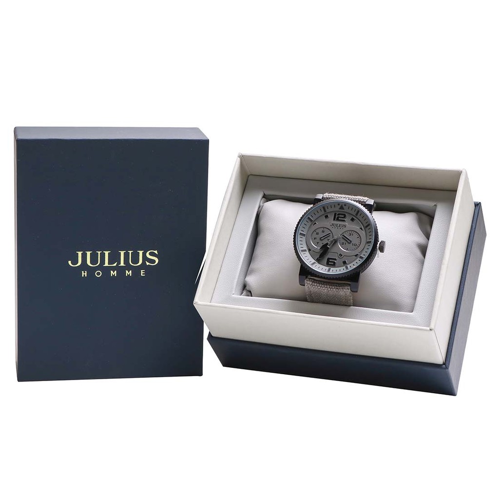 Đồng hồ nam JAH-115C Julius home Hàn Quốc dây da (xám)