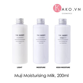Sữa dưỡng ẩm Muji Moisturising Milk Light Lotion 200ml