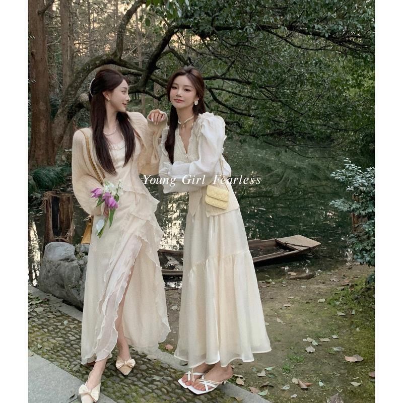 Hot!F &amp; X Set Áo + Chân Váy Nhún Bèo Siêu Xinh Thời Trang Mùa Hè Cho Nữ