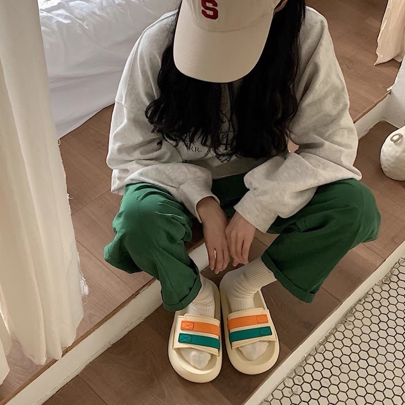 DÉP ĐẾ CAO/ DÉP ĐÔI UNISEX PHONG CÁCH HÀN QUỐC