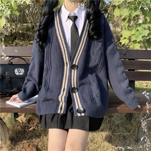 [ SP Tốt, Hỏa Tốc] Áo Khoác Cardigan Len Học Sinh Áo Len Dáng Dài Form Rộng Phong Cách Hàn Quốc - Mã AOL001