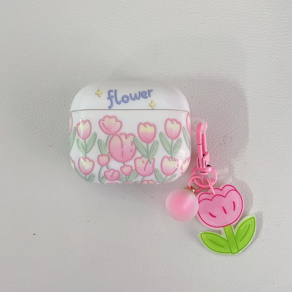 Vỏ Bảo Vệ Hộp Sạc Tai Nghe AirPods Pro 1 / 2 3 2021 gen3 Bằng Silicon tpu Mềm Chống Rơi Hình Kẹp Màu Hồng Đơn Giản