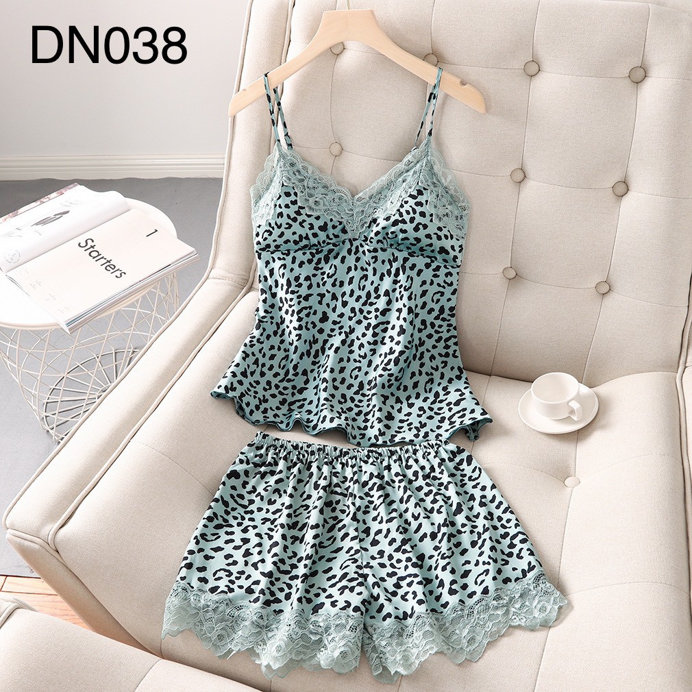 DN038-bộ lụa quảng châu hoạ tiết beo(tặng kèm mút ngực) | BigBuy360 - bigbuy360.vn