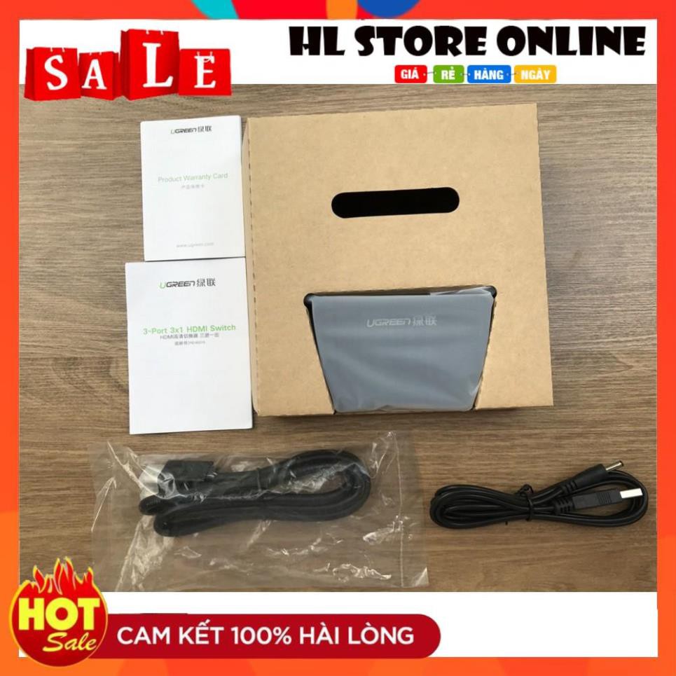 💖 Bộ Chia HDMI 3 Vào 1 Ra Cao Cấp Ugreen 40215 Full HD 1080P