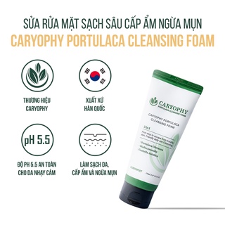 Combo chăm sóc da mụn Caryophy Portulaca (sữa rửa mặt 150ml serum 10ml)