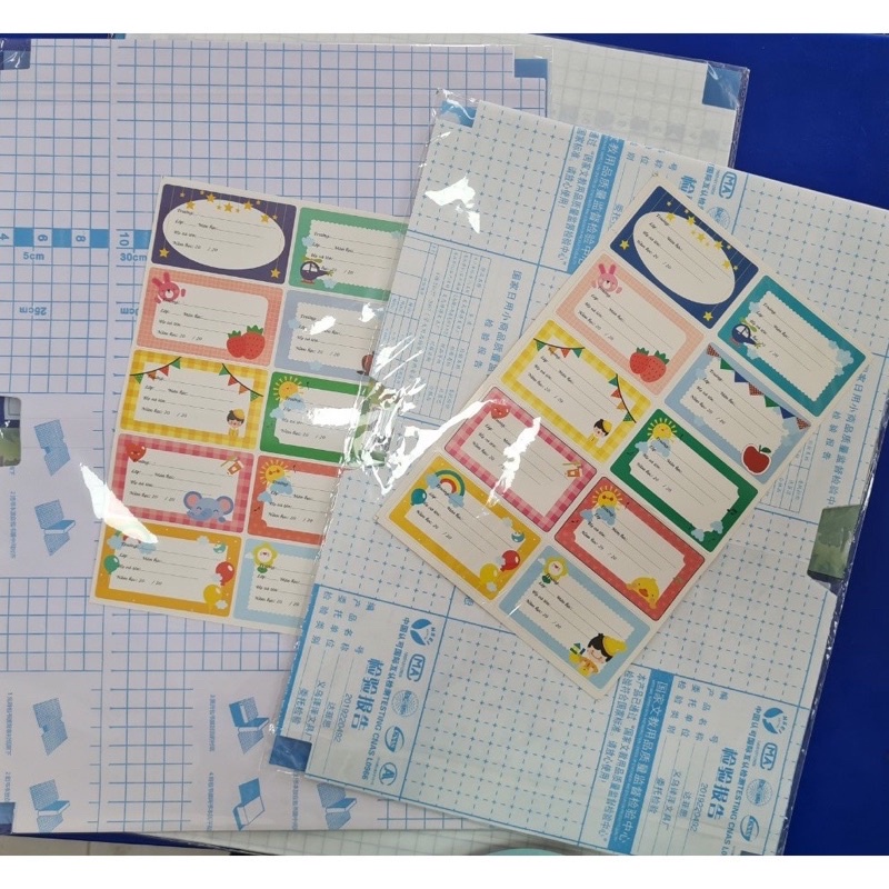Decal bọc sách giáo khoa, sách vở chống nước, bụi bẩn tặng kèm 10 nhãn vở kích thước 43 x 30cm và 38 x 28cm