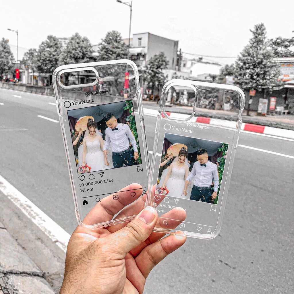 Ốp điện thoại in theo yêu cầu khung Facebook, Instagram, Spotify hot trend 2021