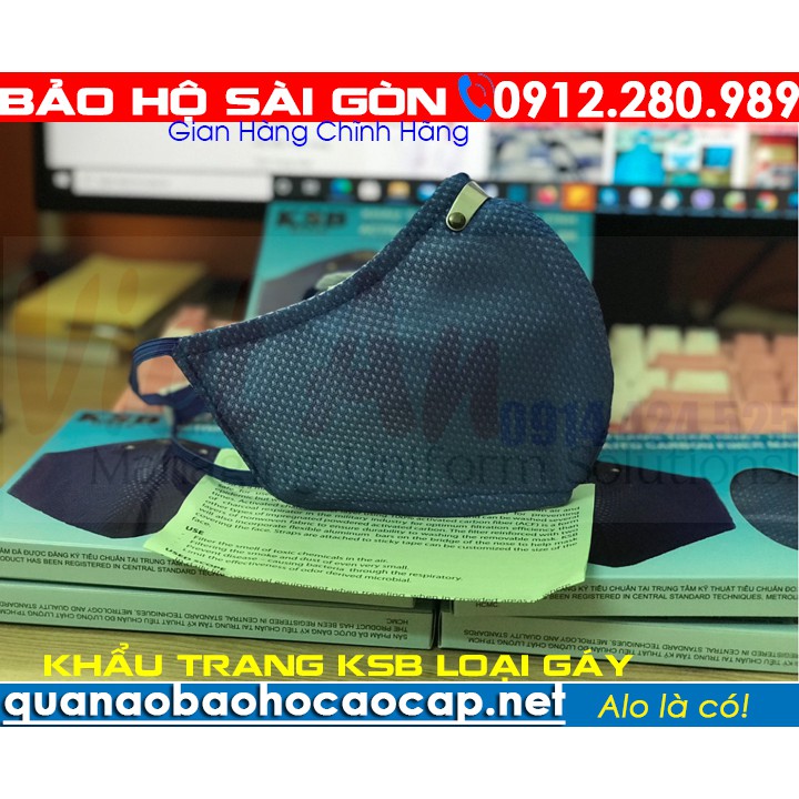 Khẩu Trang Than Hoạt tính KSB Mask Loại Gáy  (sử dụng được 1 tháng) hình chụp thật 100%