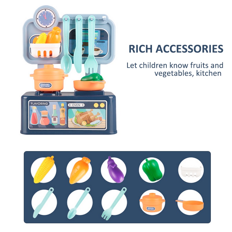 Bộ đồ chơi nhà bếp mô phỏng ZHAN QI TOYS đồ dùng nấu ăn