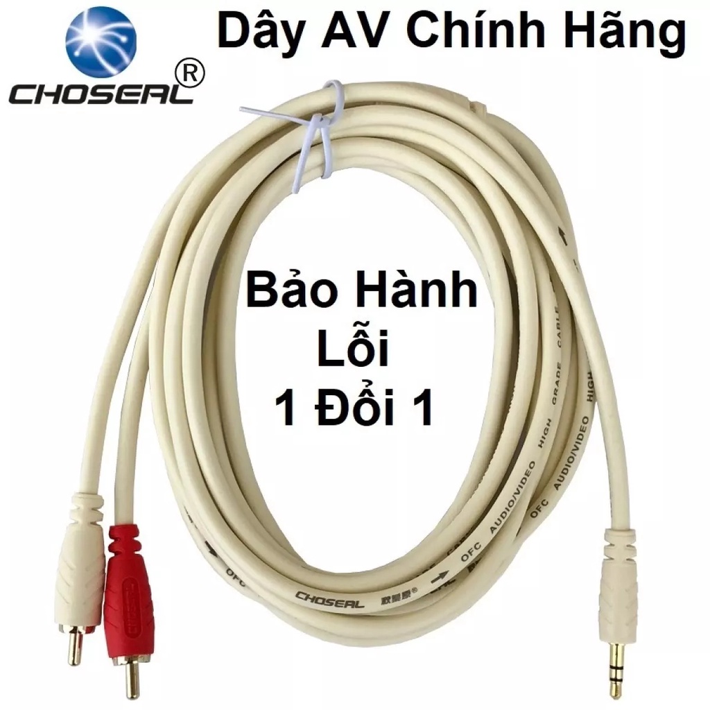 Dây Cáp 3.5 ra 2 đầu hoa sen cao cấp CHOSEAL 1.8 mét - Hàng Chính hãng - Gia Khang Shop