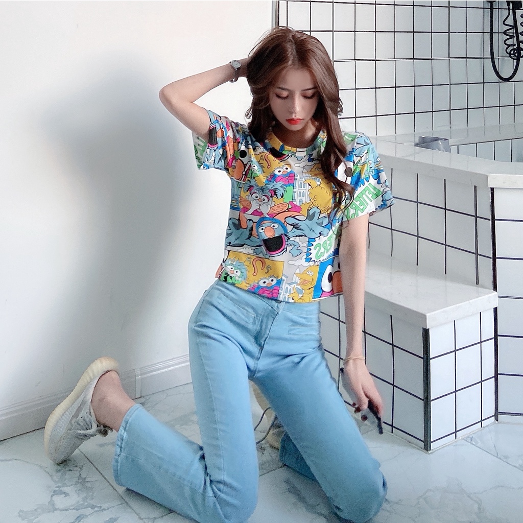 Áo thun tay ngắn in hình thời trang dành cho nữ