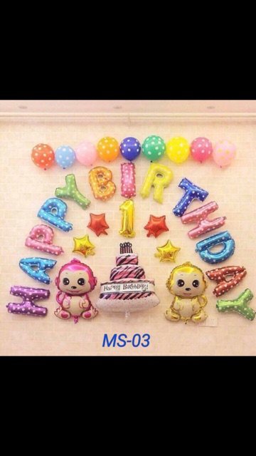 FREESHIP 99K TOÀN QUỐC_Set bóng trang trí khỉ con