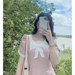 váy cổ nơ dáng xòe Y161
