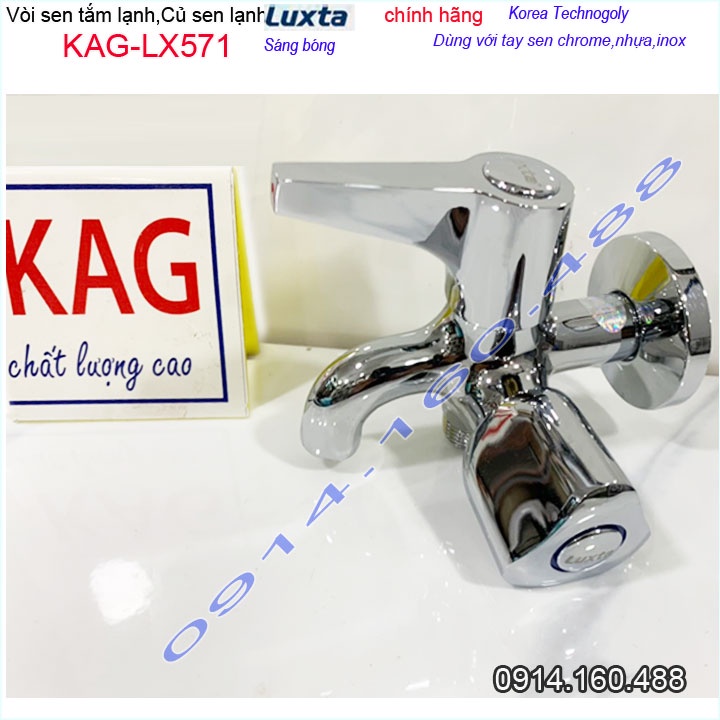 Vòi sen lạnh gắn tường Luxta KAG-LX571 tay gạt, Củ sen nước mạnh chrome bóng thiết kế đẹp chất lượng siêu bền