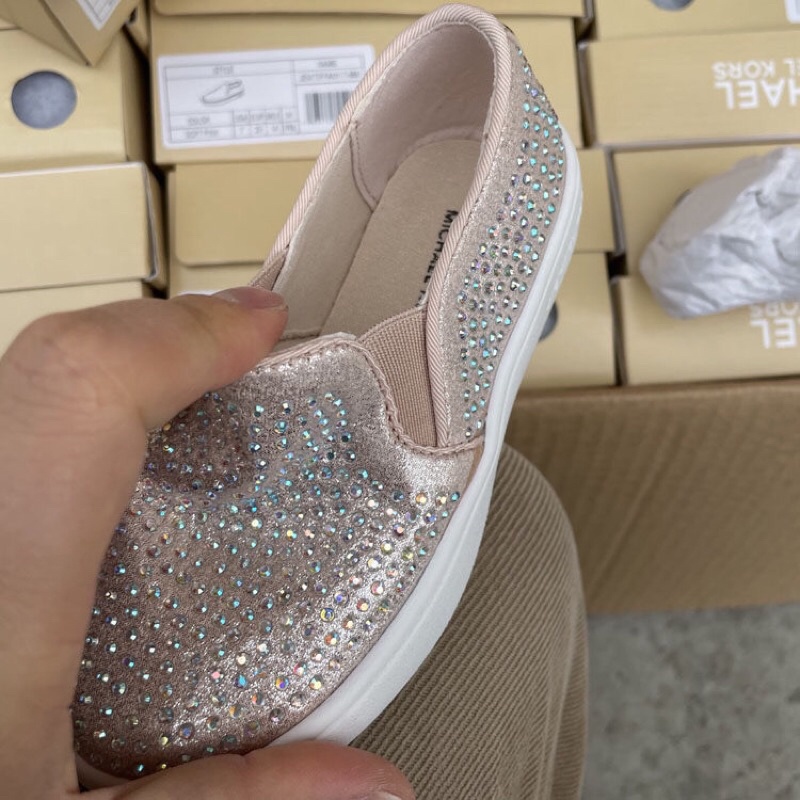 Mẹ và bé giày lười trẻ em MK  Giày thể thao da pu đính đá xuất dư 0322