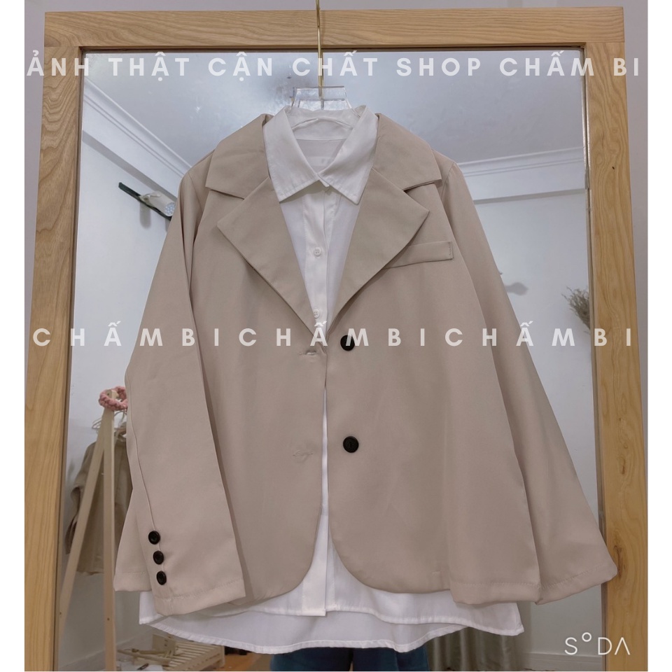 Áo Blazer Dáng Ngắn kiểu nữ A.260, Áo blazer nữ sinh FORM NHỎ cổ vest 2 cúc thân cùng 3 cúc gấu tay cách điệu
