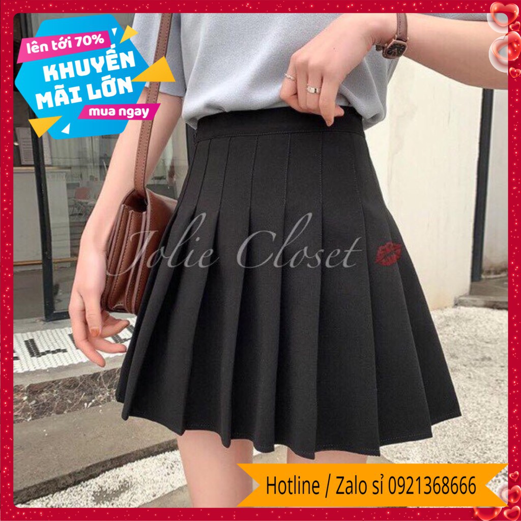 Chân váy xếp ly lưng cao kiểu dáng tennis HALI năng động nữ đủ màu