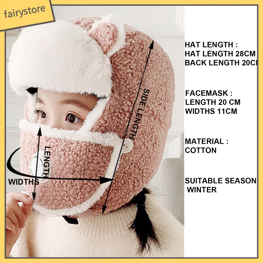 Mũ Trùm Đầu Kèm Khẩu Trang Giữ Ấm Cho Bé