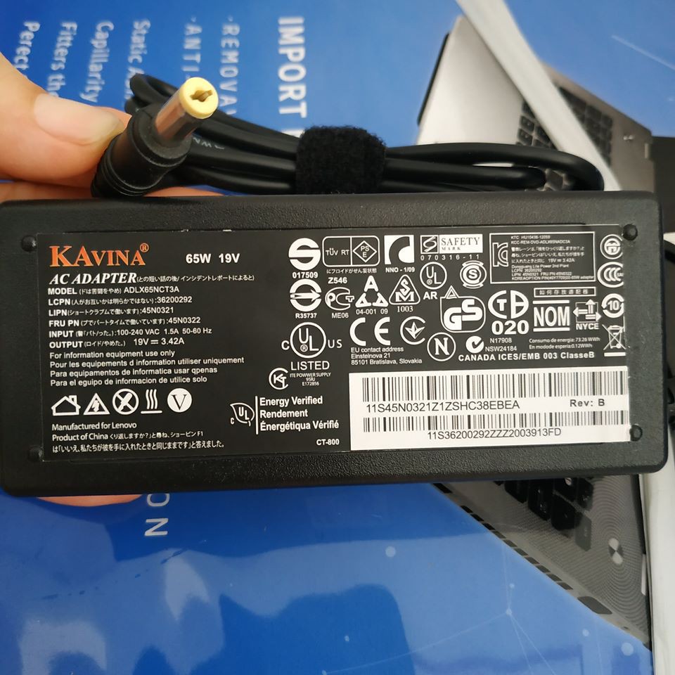 Sạc Laptop Acer Chính Hãng Kavina 19V - 3.42A - 65W Tặng Kèm Dây Nguồn