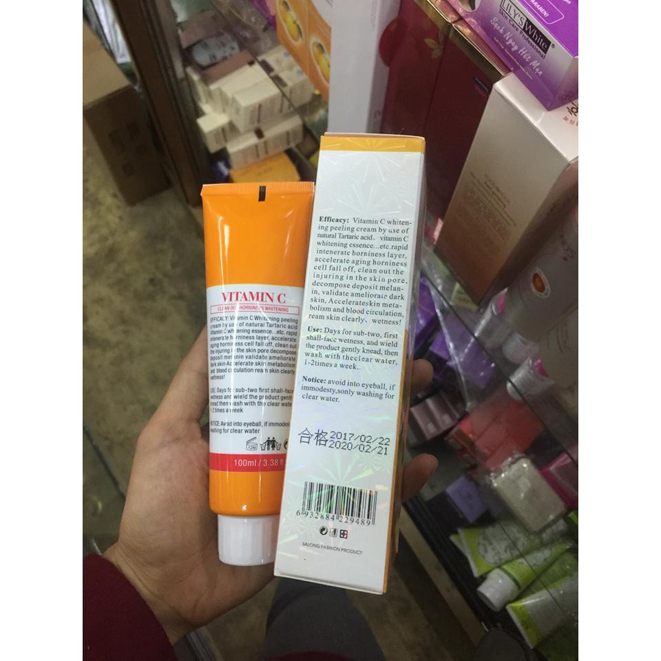 Gel tẩy tế bào da chết VITAMIN C Whitening peeling cream dành cho mặt | BigBuy360 - bigbuy360.vn