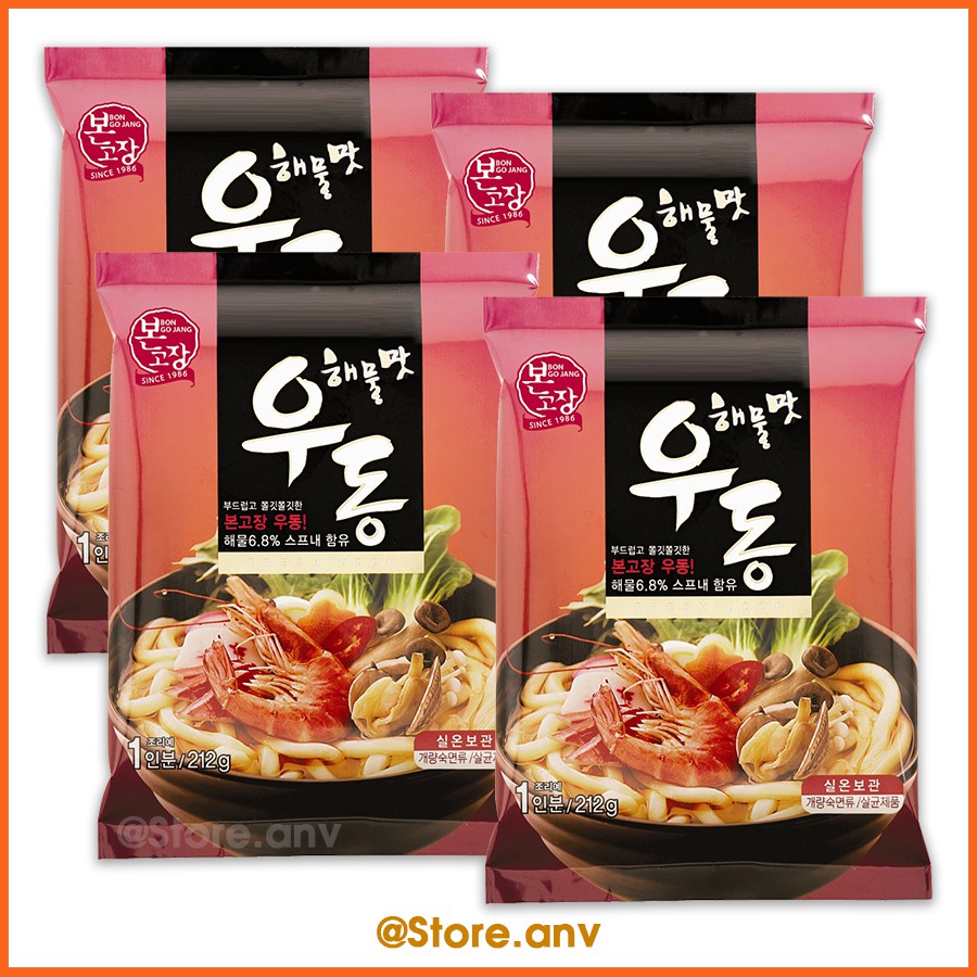 Combo 4 Gói Mì Udon hải sản Hanil Hàn Quốc (212g/gói)