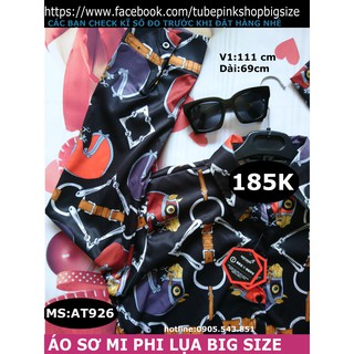 áo sơ mi phi lụa bigsize hình ngựa NGỰC 111CM