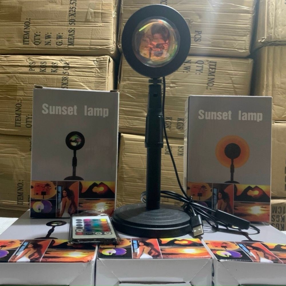 Đèn hoàng hôn, đèn led sunset cầu vồng chụp ảnh trang trí quay video titok chuyển đổi 16 màu khác nhau phụ kiện A88