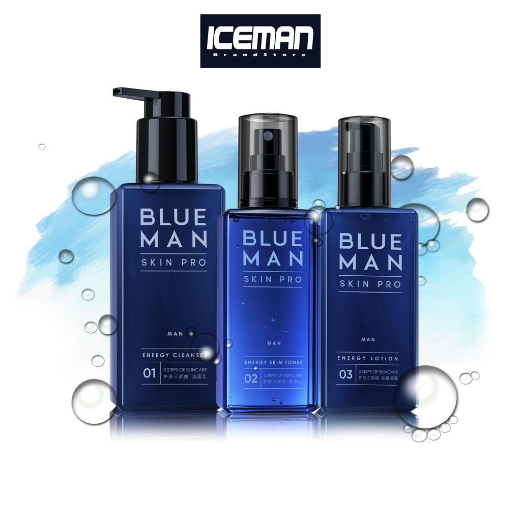 Bộ Sản Phẩm Chăm Sóc Da SKIN PRO BLUEMAN Chống Nhờn Dưỡng Ẩm Tẩy Sạch Da 110mlx1/160mlx2 ZL107