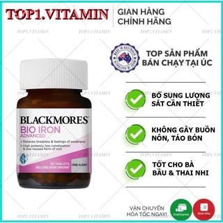 Sắt bầu Blackmores Pregnancy Iron - không táo bón, lọ 30 viên