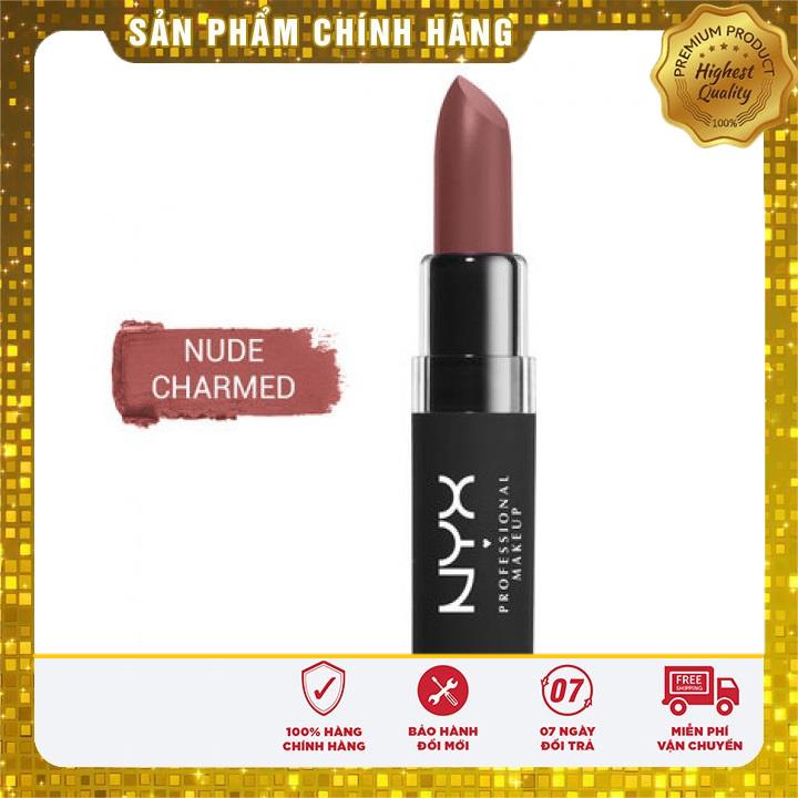 Son NYX Velvet Charmed Màu Hồng Nude Matte Lipstick