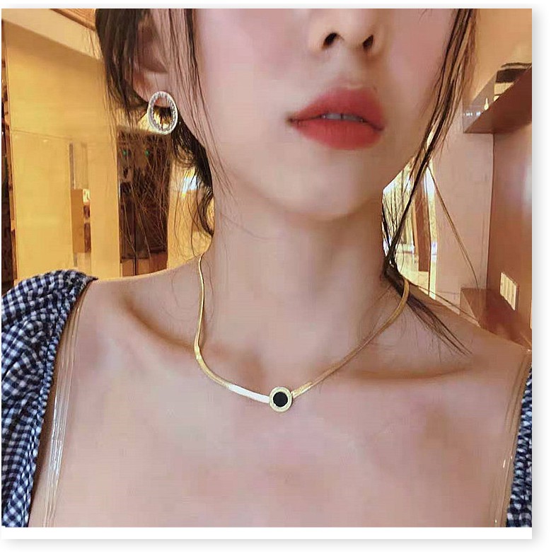 Dây chuyền titan la mã đen dây mì (màu vàng) TT4790 - CAM KẾT KHÔNG BAY MÀU - BẢO HÀNH 12 THÁNG
