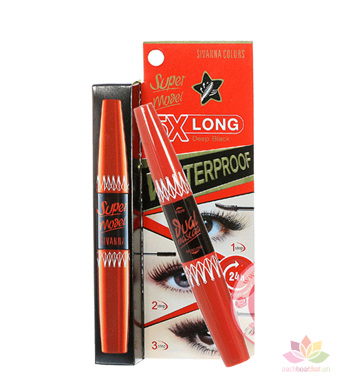 Mascara nối mi 2 đầu  Super Model 5X Long Deep Black Warterproof Thái Lan