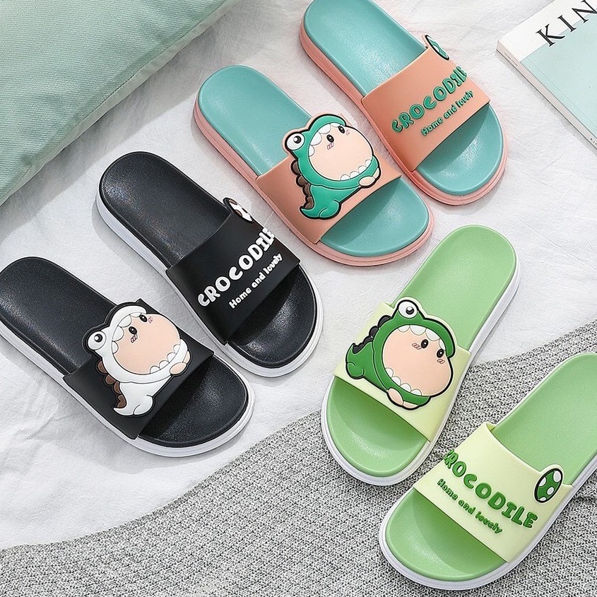 Dép Quai Ngang Cá Sấu CROCODILE, Dép Nam Nữ Unisex Cao Su Họa Tiết 3d DP19