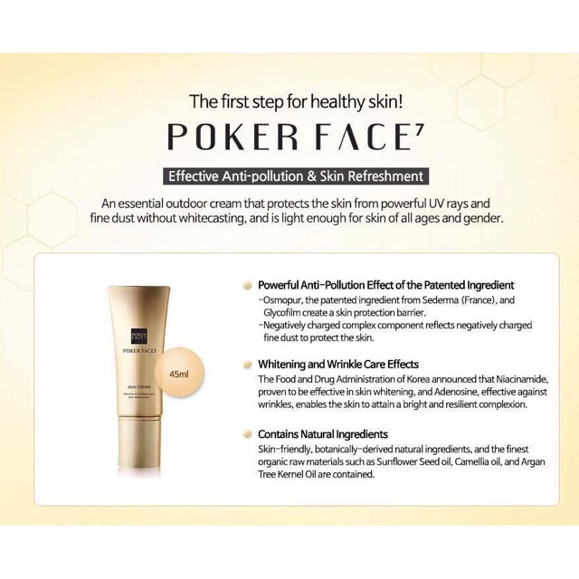 Kem chống nắng Poker Face 7 Sun Cream 45ml