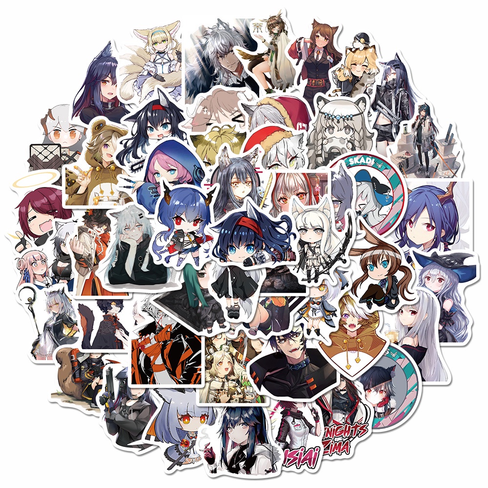 Bộ 50 miếng dán trang trí laptop chống thấm nước họa tiết hoạt hình dễ thương