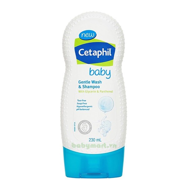 Sữa tắm gội cho bé Cetaphil Baby Wash & Shampoo chai 230ml từ Mỹ